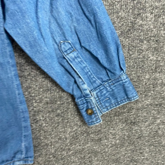 Vintage Rafaella Shirt Womens M Blue Holiday Bears Button Up Christmas Denim - Picture 7 of 10